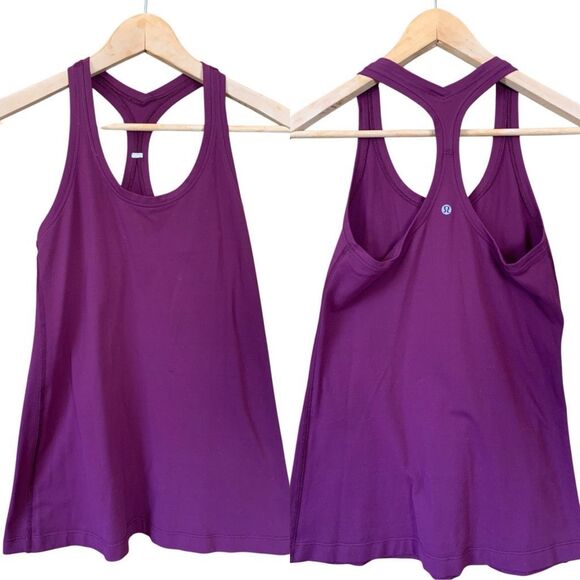 Bundle of 3 Lululemon Cool Racerback II Tank Tops in Plum, White & Black Size 8- - Picture 5 of 12